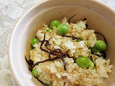 レンジで簡単豆昆布ごはん